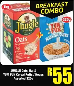 Boxer Jungle Oats & Yum Fun Cereal Puffs/ Hoops Assorted offer