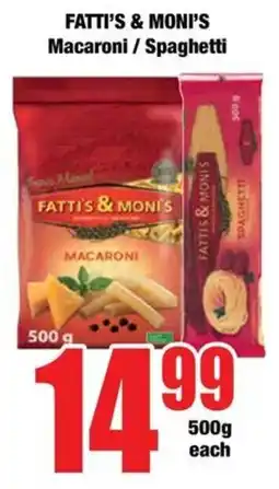 Boxer FATTI'S & MONI'S Macaroni / Spaghetti offer