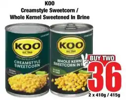 Boxer KOO Creamstyle Sweetcorn offer