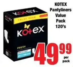 Boxer Kotex Pantyliners offer