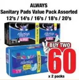 Boxer Sanitary Pads Value Pack Assorted offer