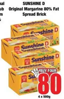 Boxer Sunshine D Original Margarine 80% Fat Spread Brick offer