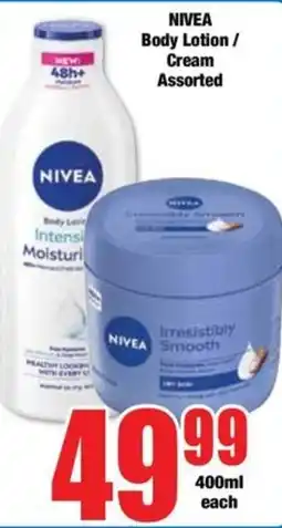 Boxer NIVEA Body Lotion / Cream Assorted offer