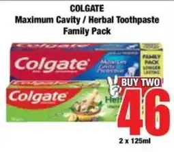 Boxer Colgate Maximum Cavity / Herbal Toothpaste offer