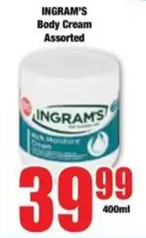 Boxer INGRAMS Body Cream Assorted offer