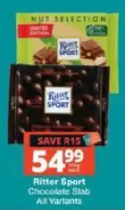 Checkers Ritter Sport Chocolate Slab offer