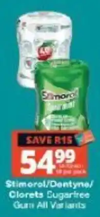 Checkers Stimorol/Dentyne/Clorets Sugarfree Gum All Variants offer
