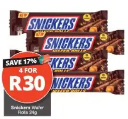 Checkers Snickers Wafer Rolls offer