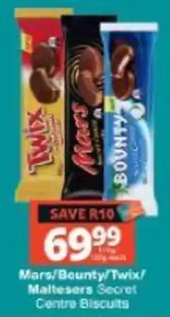 Checkers Mars/Bounty/Twix/Maltesers Secret Centre Biscuits offer