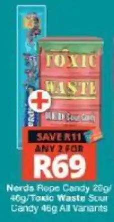 Checkers Nerds Rope Candy Toxic Waste Sour Candy offer