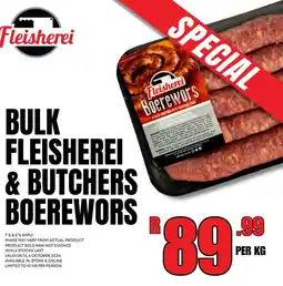 Fleisherei Fleisherei Boerewors offer