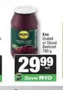 Spar Koo Grated or Sliced Beetroot 780 g each offer