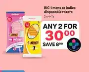 PEP BIC 1 mens or ladies disposable razors 2 x 4+1's offer