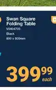Mica Swan Square Folding Table 800 x 800mm Black offer