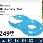Mica Bestway Double Ring Float 43009 188 x 117cm offer