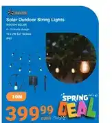 Mica Solar Outdoor String Lights WSC009 Solar 10 x 2W E27 Globes 10M offer
