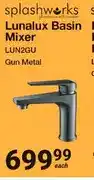 Mica Lunalux Basin Mixer LUN2GU Gun Metal offer