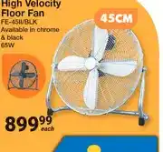 Mica High Velocity Floor Fan FE-45II/BLK 65W 45cm offer