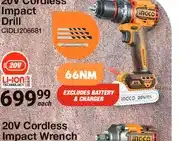 Mica INGCO 20V Cordless Impact Drill CIDLI206681 offer