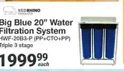Mica Red Rhino Big Blue 20 Water Filtration System HWF-20B3-P Triple 3 Stage offer