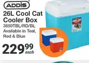 Mica Addis 26L Cool Cat Cooler Box 3650TBL/RD/BL offer