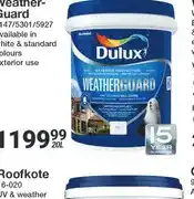Mica Dulux Weather-Guard Exterior Wall Coating 20L offer