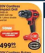 Mica Steco 20V Cordless Impact Drill SXID-20 50NM offer