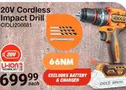 Mica Ingco 20V Cordless Impact Drill CIDLI206681 66NM offer