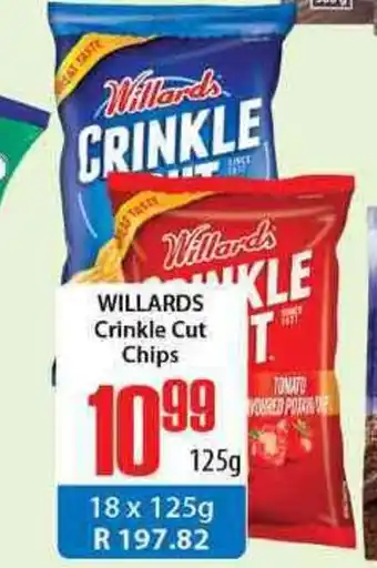 Elite Cash & Carry Willards Crinkle Cut Chips 125g offer