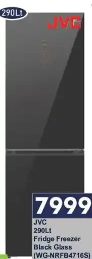 President Hyper JVC Fridge Freezer Black Glass offer