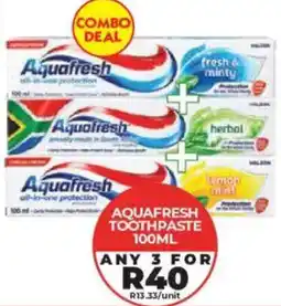 1UP Aquafresh Toothpaste offer