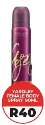 1UP Yardley Female Body Spray offer