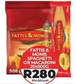 1UP FATTIS & MONIS SPAGHETTI OR MACARONI offer