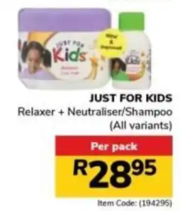 Jumbo JUST FOR KIDS Relaxer + Neutraliser/Shampoo offer