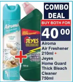 President Hyper Airoma Air Freshener + Jeyes Home Guard Thick Bleach Cleaner offer