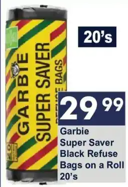 President Hyper Garbie Super Saver Black Refuse Bags on a Roll offer
