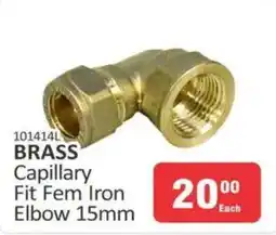 KitKat Cash and Carry BRASS Capillary Fit Fem Iron Elbow 15mm offer