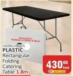 KitKat Cash and Carry PLASTIC Rectangular Folding Catering Table 1.8m offer