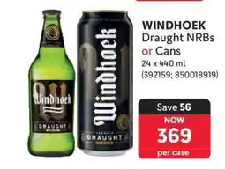 Makro WINDHOEK Draught NRBs or Cans offer