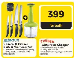 Makro 5-Piece XL Kitchen Knife & Sharpener Set + Twista Press Chopper offer