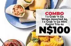 Food Lover's Market Mini - grab 'n' go wraps assorted 4s, grab 'n' go panini trio 4s offer