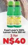 Food Lover's Market 100% lemon juice offer
