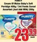 Boxer Purity - cream of maize baby's soft porridge offer