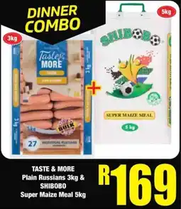 Boxer Taste & More Plain Russians & Shibobo Super Maize Meal offer