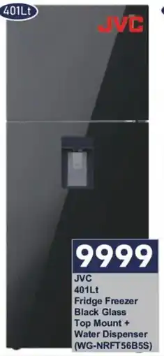 President Hyper JVC Fridge Freezer Black Glass Top Mount + Water Dispenser offer
