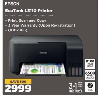 HiFi Corp Epson - Ecotank L3110 Printer offer