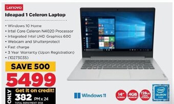 HiFi Corp Lenovo - Ideapad 1 Celeron Laptop offer
