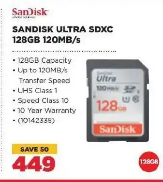 HiFi Corp SanDisk Ultra SDXC 128GB 120MB/s offer