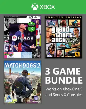 Incredible Connection Xbox Bundle - FIFA 21 + GTA V + Watch Dogs 2 offer