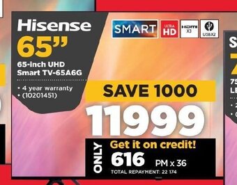 HiFi Corp Hisense - 65" UHD Smart TV-65A6G offer